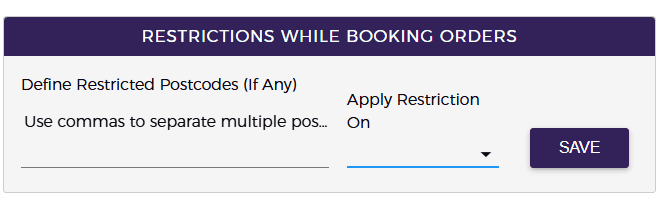 Restrictions While Booking Orders