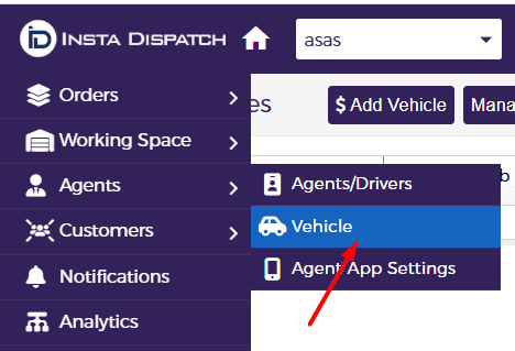 Vehicle menu path