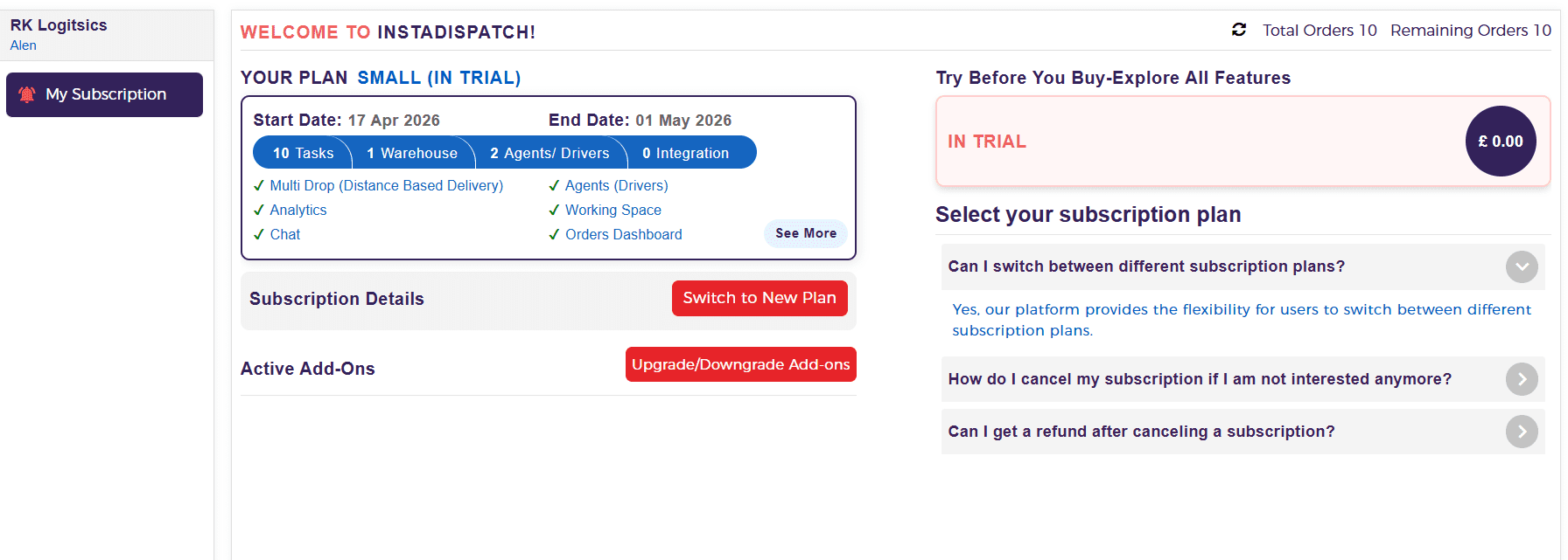 welcome to instadispatch