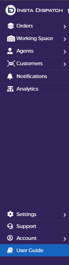 Left sidebar menu