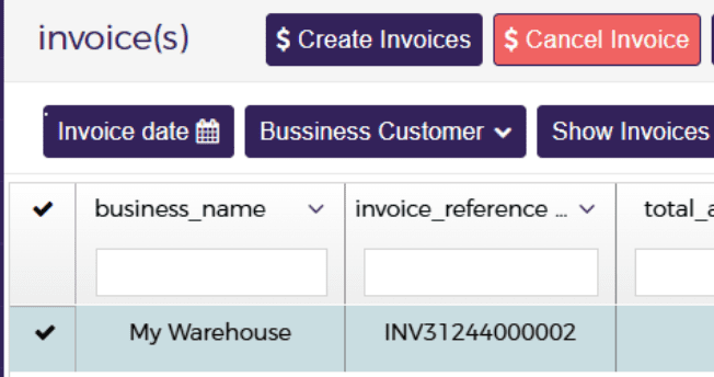 Select Invoice