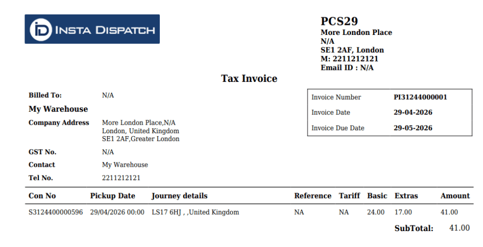 Shipments are listed clearly for verification